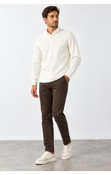 Bihan Store Erkek Polo Yaka Uzun Kollu Sweatshirt W27-8323 - Ekru Bihan Store Erkek Polo Yaka Uzun Kollu Sweatshirt W27-8323 - Ekru