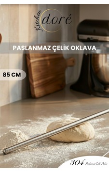 85 Cm Gümüş Tasarım Paslanmaz Çelik Oklava 304 Çelik İnce Hamur Açmaya Uygun Ağırlık Dengeli Merdane 85 Cm Gümüş Tasarım Paslanmaz Çelik Oklava 304 Çelik İnce Hamur Açmaya Uygun Ağırlık Dengeli Merdane