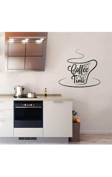 Coffee Time - Fincan Silüet Dekoratif Mutfak Duvar Sticker, Çıkartma, Etiket Coffee Time - Fincan Silüet Dekoratif Mutfak Duvar Sticker, Çıkartma, Etiket