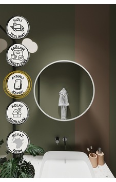 Oval Aynalı Banyo Dolabı Lavabo Üstü Kapaklı Banyo Aynası Duvar Dolabı Beyaz Oval Aynalı Banyo Dolabı Lavabo Üstü Kapaklı Banyo Aynası Duvar Dolabı Beyaz