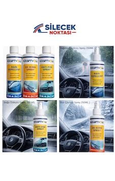 Kraftvoll 3 Lü Cam Bakım Seti Yağmur Kaydırıcı, Buz Çözücü Ve Buğu Önleyici Sprey - 250 Ml Kraftvoll 3 Lü Cam Bakım Seti Yağmur Kaydırıcı, Buz Çözücü Ve Buğu Önleyici Sprey - 250 Ml
