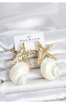 Doğal Deniz Kabuğu Gold Renk Yıldız Model Kadın Küpe Çok Renkli Doğal Deniz Kabuğu Gold Renk Yıldız Model Kadın Küpe Çok Renkli