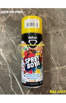 Dekor Pro 400ml Trafik Sarı Renk Sprey Boya Krom Sarı Sprey Boya Yüksek Kalite Sarı1023 Dekor Pro 400ml Trafik Sarı Renk Sprey Boya Krom Sarı Sprey Boya Yüksek Kalite Sarı1023