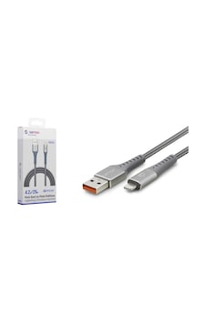 Genax GNX122 3.4A Lightning To USB Hasır Kablo 1 M Gri