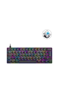 T60 Siyah Renk Mavi Switch Mekanik Kablolu Klavye Gaming Driverli Oyuncu Klavyesi T60 Mini Q T60 Siyah Renk Mavi Switch Mekanik Kablolu Klavye Gaming Driverli Oyuncu Klavyesi T60 Mini Q