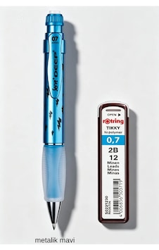 0.7 Mm Serve Deep Uçlu Kalem + 0.7 Rotring Uç Seti Mavi 0.7 Mm Serve Deep Uçlu Kalem + 0.7 Rotring Uç Seti Mavi
