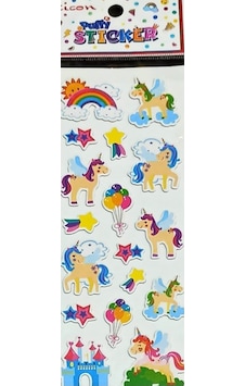 Ticon Puffy Sticker Unicorn - 6 Adet Ticon Puffy Sticker Unicorn - 6 Adet