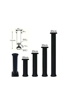 Ayarlı Ayak 30 Cm Siyah Ayarlı Ayak 30 Cm Siyah