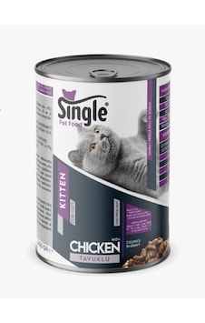 Single Tavuk Etli Konserve Yavru Kedi Maması 400 G Single Tavuk Etli Konserve Yavru Kedi Maması 400 G