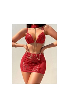 Noctafia Etekli Sütyen Takım Kırmızı - 887332528 Kırmızı