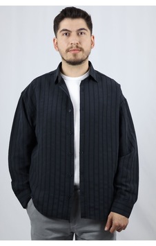 Ventov Çizgili Pamuk Karışımlı Relaxed Fit Gömlek Vgm2603 Siyah Ventov Çizgili Pamuk Karışımlı Relaxed Fit Gömlek Vgm2603 Siyah