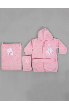 %100 Pamuk Yenidoğan Bebek Çocuk Bornoz Havlu Takımı Set Pembe-standart Pembe %100 Pamuk Yenidoğan Bebek Çocuk Bornoz Havlu Takımı Set Pembe-standart Pembe