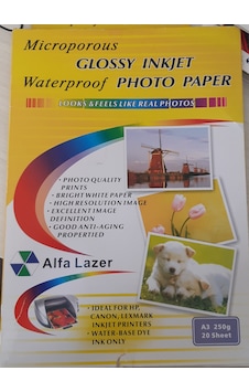 A3 250 G 20 Adet Parlak Fotoğraf Kağıdı Microporous Waterproof