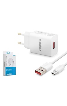 Nodar Usb 12 Watt 2.4 Amper Dinamik Hızlı Şarj Adaptörü + Micro Usb Kablo - Beyaz Nodar Usb 12 Watt 2.4 Amper Dinamik Hızlı Şarj Adaptörü + Micro Usb Kablo - Beyaz