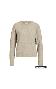 Jack & Jones Kadin Bisiklet Yaka Triko Kazak - Elba - 12301111 Fog