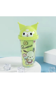 Mikro 450 Ml Pipetli Kuromi Parti Bardak - Yeşil Yeşil