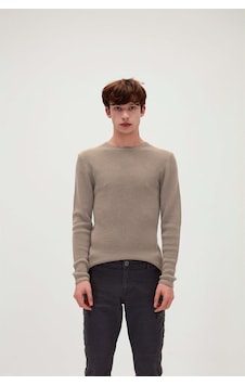 Bad Bear Dapple Knit Vizon Kahverengi Bisiklet Yaka Erkek Triko Kazak-soluk Kahve Kahverengi Bad Bear Dapple Knit Vizon Kahverengi Bisiklet Yaka Erkek Triko Kazak-soluk Kahve Kahverengi