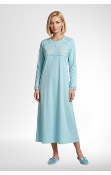 Mecit Pijama Mecit 6373 Turkuaz Kadın %100 Pamuk Uzun Kollu Gecelik Mecit Pijama Mecit 6373 Turkuaz Kadın %100 Pamuk Uzun Kollu Gecelik