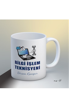 Kişiye Özel Bigi İşlem Temalı Kupa Bardak Beyaz Kişiye Özel Bigi İşlem Temalı Kupa Bardak Beyaz