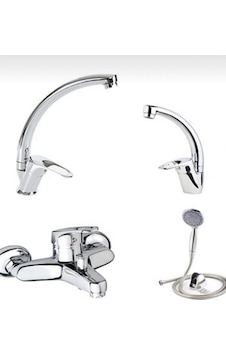 Vatan Mix 4 Lü Batarya Set Mutfak Banyo Lavabo Ve Duş Seti Krom