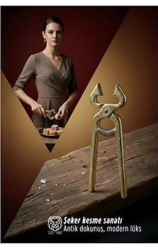 Selinay Serisi Osmanlı Motifli Gold Kıtlama Şeker Makası - 13 Cm Antik Şeker Kırıcı 722901