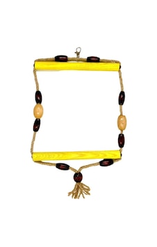 Markapet Doğal Ahşap Papağan Salıncağı Boncuklu 21 x 36 cm
