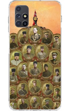 Samsung Galaxy M51 Uyumlu Atatürk Ve Kurtuluş Savaşı Komutanları Baskılı Silikon Kılıf Renkli