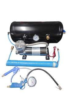 12 Volt Hava Kompresör Seti + Hortum Ve Tabancalar