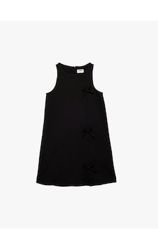 Koton Kolsuz Bisiklet Yaka A Kesim Fiyonklu Elbise Siyah 6skg80048aw Koton Kolsuz Bisiklet Yaka A Kesim Fiyonklu Elbise Siyah 6skg80048aw