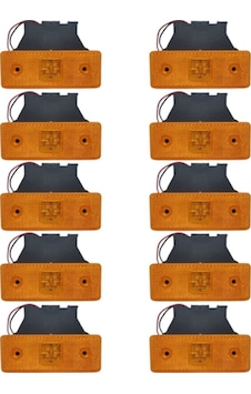 10 Adet - 4 Ledli Yan Kasa Lamba - Side Marker Lamba - Tır Dorse Yan Lamba 12-24v - Sarı