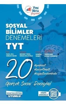 Yeni Nesil Yayınları Tyt Sosyal Bilimler 20 Deneme Sınavı Video Ç