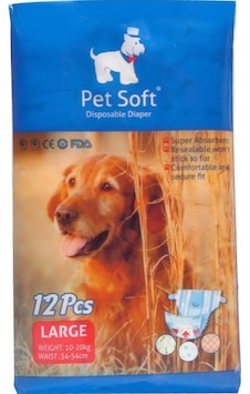 Pet Soft Köpek İçin Alt Tuvalet Bezi L Boy 12'li 34 - 54 CM