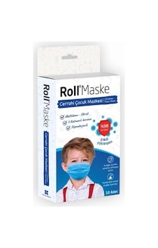 Roll Erkek Çocuk 3 Katlı Telli Cerrahi Maske 10'lu Kutu