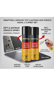 Zift Katran Ve Yapışkan Leke Sökücü Sprey 400 Ml X 2 Adet - İkili Ekonomik Set Zift Katran Ve Yapışkan Leke Sökücü Sprey 400 Ml X 2 Adet - İkili Ekonomik Set