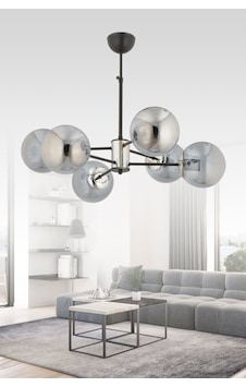 Madrid 6'lı Füme Glob Camlı Modern Sarkıt Avize Oturma Odası Salon Antre Siyah Siyah Madrid 6'lı Füme Glob Camlı Modern Sarkıt Avize Oturma Odası Salon Antre Siyah Siyah