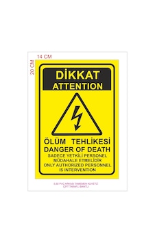 Dikkat Ölüm Tehlikesi 14C x 20 CM Pvc 1 Adet (331145021) Dikkat Ölüm Tehlikesi 14C x 20 CM Pvc 1 Adet (331145021)