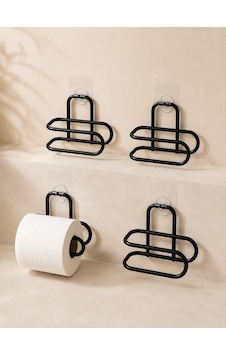 Tek Duvara Yapışkanlı Wc Kağıtlık Siyah Metal 4 Adet Tuvalet Kağıdı Rulo Askısı Najmaddin Diğer Tek Duvara Yapışkanlı Wc Kağıtlık Siyah Metal 4 Adet Tuvalet Kağıdı Rulo Askısı Najmaddin Diğer