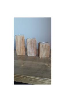 Üçlü Doğal Ahşap Tealight Mumluk Ahşap Rengi Üçlü Doğal Ahşap Tealight Mumluk Ahşap Rengi