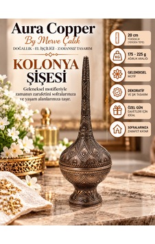 Aura Copper Dekoratif Kolonya Şişesi 20 Cm Osmanlı Motifli 61558050