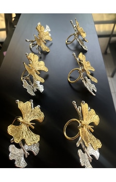 Trend Gold Gümüş Kelebek Detaylı Peçetelik Gold Gümüş