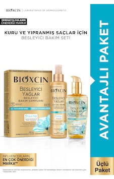 Besleyici Yağlar Onarıcı Şampuan 300ml + Saç Bakım Yağı 150ml + Sıvı Saç Kremi 200ml Seti Tüm Saç Tipleri Besleyici Yağlar Onarıcı Şampuan 300ml + Saç Bakım Yağı 150ml + Sıvı Saç Kremi 200ml Seti Tüm Saç Tipleri