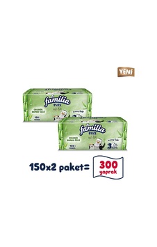 150'li X 2 Organik Bambu Özlü Yumuşak Dokulu Çek Al Mendil 150'li X 2 Organik Bambu Özlü Yumuşak Dokulu Çek Al Mendil