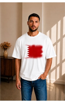 Sngl Tekstil Erkek Oversize Bahreyn Bayrak Baskılı Kısa Kollu Tişört S M L Xl 2xl Beyaz Sngl Tekstil Erkek Oversize Bahreyn Bayrak Baskılı Kısa Kollu Tişört S M L Xl 2xl Beyaz