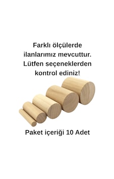 Ahşap Silindir Parça 10 Adet Dıy Hobi Maket Montessori Oyuncak Dekor Mobilya Yapım Malzemesi