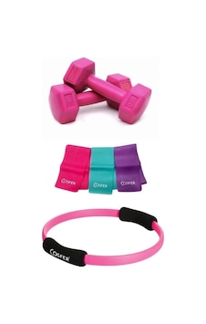 Cosfer Pilates Seti 1X2 Kg Dambıl Çember 3Lü Pilates Bant 120X7.5