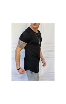 Modefendi Erkek Siyah Slim Fit Oval Kesim Kısa Kollu Siyah Pamuk Basic Tshirt Modefendi Erkek Siyah Slim Fit Oval Kesim Kısa Kollu Siyah Pamuk Basic Tshirt
