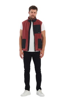 Adams Erkek Polar Kolsuz Çift Renk Yelek 3 Cepli Comfort Fit Bordo Adams Erkek Polar Kolsuz Çift Renk Yelek 3 Cepli Comfort Fit Bordo