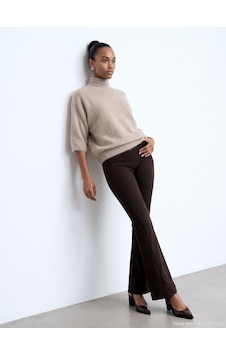 Dilvin 73037 Fermuar Detaylı Flare Pantalon Koyu Kahve Dilvin 73037 Fermuar Detaylı Flare Pantalon Koyu Kahve
