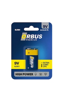 Orbus Premium 6lr61 9v Alkalin Blok Pil - 5'li Paket Orbus Premium 6lr61 9v Alkalin Blok Pil - 5'li Paket