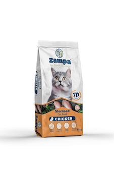 Zampa Tam ve Dengeli Kısırlaştırılmış Tavuk Etli Yetişkin Kediler İçin Kuru Mama 15 KG Zampa Tam ve Dengeli Kısırlaştırılmış Tavuk Etli Yetişkin Kediler İçin Kuru Mama 15 KG